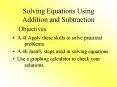 Solving Equations Using Addition and Subtraction PowerPoint PPT Presentation
