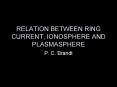 RELATION BETWEEN RING CURRENT, IONOSPHERE AND PLASMASPHERE PowerPoint PPT Presentation