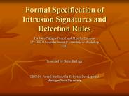 Formal Specification of Intrusion Signatures and Detection Rules