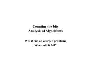 Counting the bits Analysis of Algorithms