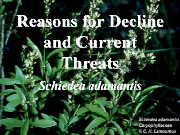 Reasons for Decline and Current Threats