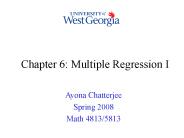 Chapter 6: Multiple Regression I