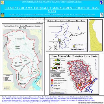 UD WATER RESOURCE AGENCY: MAPS OF THE CHRISTINA BASIN