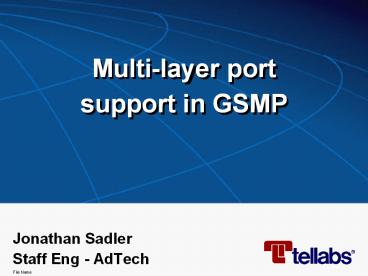 Multi-layer port support in GSMP