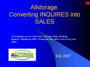 Allstorage: Converting INQUIRES into SALES