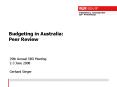 Budgeting in Australia: Peer Review PowerPoint PPT Presentation