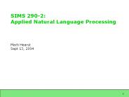 SIMS 290-2: Applied Natural Language Processing