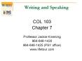 Writing and Speaking PowerPoint PPT Presentation