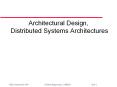 Architectural Design, Distributed Systems Architectures PowerPoint PPT Presentation