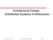 Architectural Design, Distributed Systems Architectures