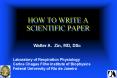 HOW TO WRITE A SCIENTIFIC PAPER PowerPoint PPT Presentation
