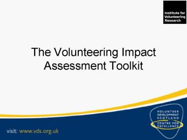 The Volunteering Impact Assessment Toolkit