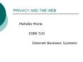 PRIVACY AND THE WEB PowerPoint PPT Presentation