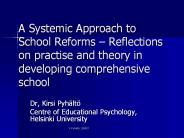 A Systemic Approach to School Reforms 