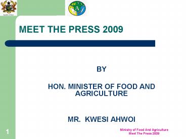 Ministry of Food And Agriculture
