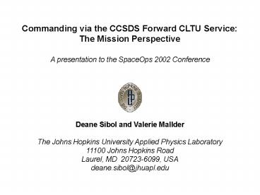Commanding via the CCSDS Forward CLTU Service: The Mission Perspective