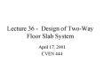 Lecture 36 Design of TwoWay Floor Slab System PowerPoint PPT Presentation