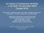 An Analysis of Subseasonal Variability