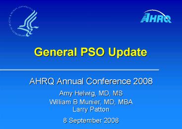 General PSO Update