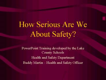 How Serious Are We About Safety