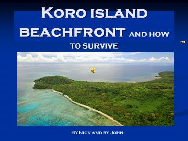 Koro island beachfront and how to survive