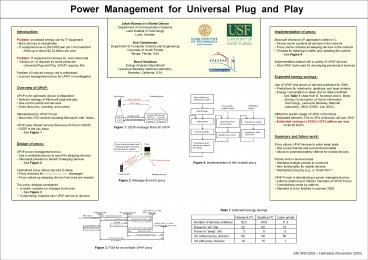 Power Management for Universal Plug and Play