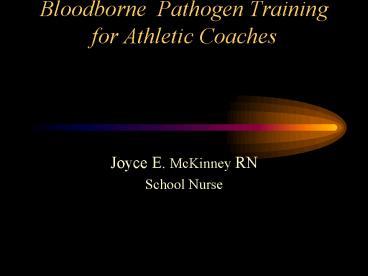 Bloodborne Pathogen Training for Athletic Coaches