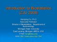 Introduction to Biostatistics ZJU 2008 PowerPoint PPT Presentation