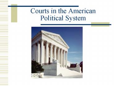 Courts in the American Political System