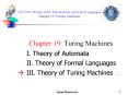 CSI 3104 /Winter 2006: Introduction to Formal Languages Chapter 19: Turing Machines PowerPoint PPT Presentation