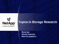 Topics in Storage Research PowerPoint PPT Presentation
