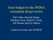 Error budget for the PRIMA conceptual design review