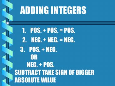 ADDING INTEGERS
