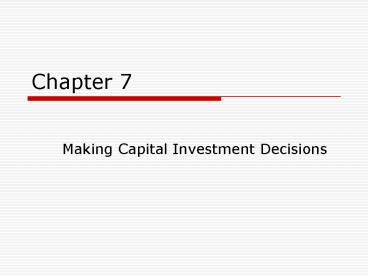 Making Capital Investment Decisions