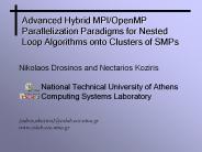 ParCo 2003 Presentation