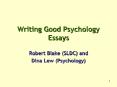 Writing Good Psychology Essays PowerPoint PPT Presentation