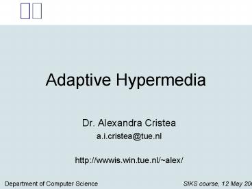 Adaptive Hypermedia