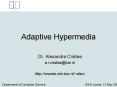 Adaptive Hypermedia PowerPoint PPT Presentation