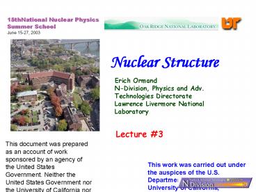 Nuclear Structure