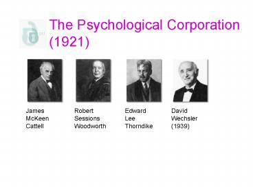 The Psychological Corporation 1921