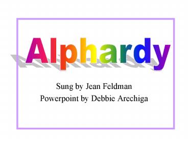 Sung by Jean Feldman