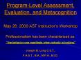 ProgramLevel Assessment, Evaluation, and Metacognition PowerPoint PPT Presentation