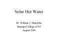 Solar Hot Water PowerPoint PPT Presentation