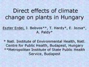 Direct effects of climate change on plants in Hungary