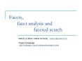Facets, facet analysis and faceted search PowerPoint PPT Presentation