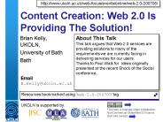 Content Creation: Web 2.0 Is Providing The Solution!
