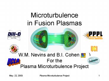 Microturbulence in Fusion Plasmas