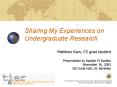 Sharing My Experiences on Undergraduate Research PowerPoint PPT Presentation