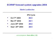 ECMWF forecast system upgrades 2004 Martin Leutbecher
