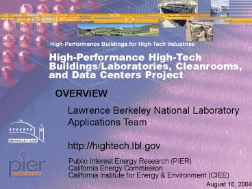 Public Interest Energy Research PIER California Energy Commission